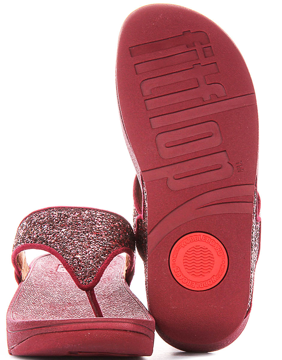 Fitflop Lulu Multi In Dark Red Glitter For Women