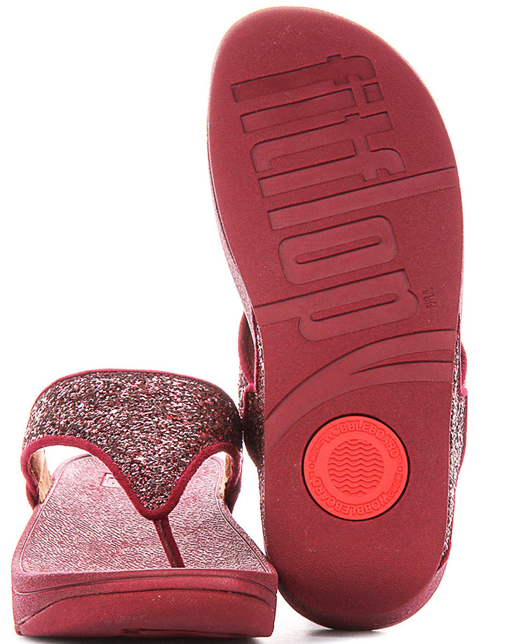 Fitflop Lulu Multi In Dark Red Glitter For Women