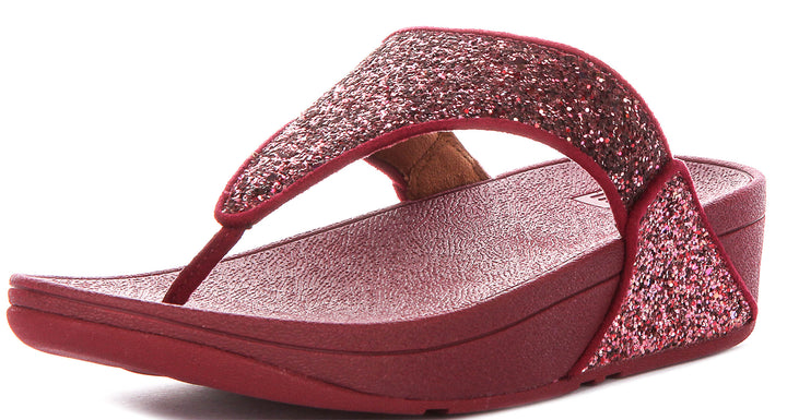 Fitflop Lulu Multi In Dark Red Glitter For Women