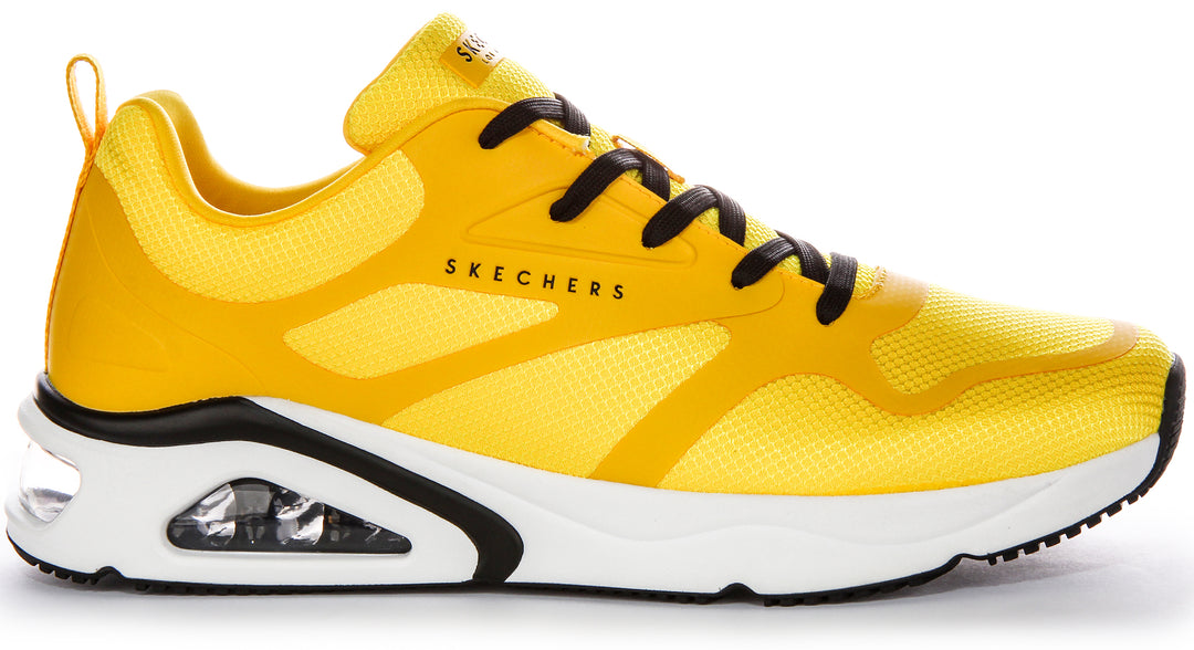 Skechers Tres Air Uno Trainer In Yellow For Men