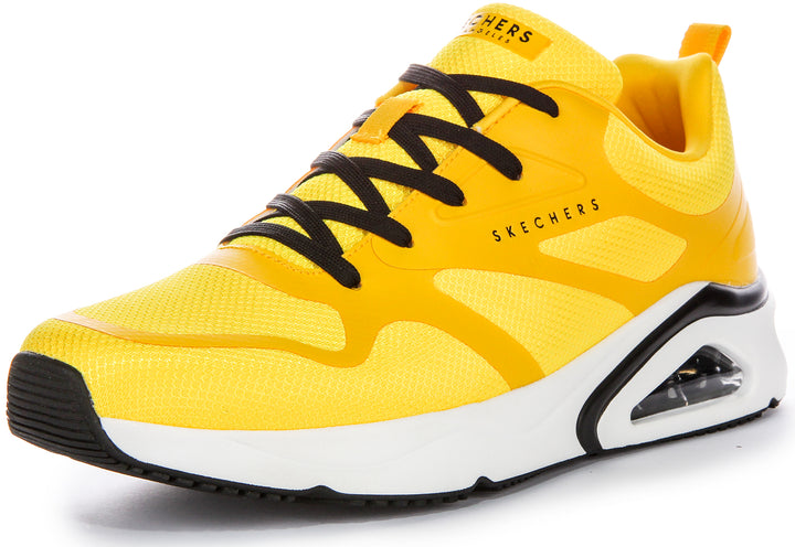 Skechers Tres Air Uno Trainer In Yellow For Men