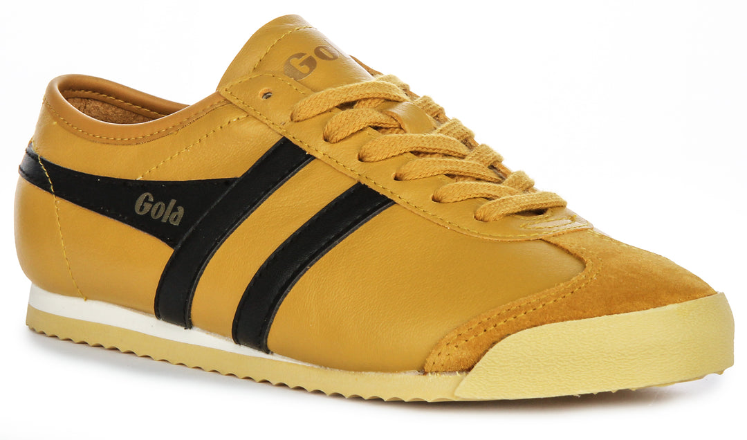 Gola Classics Race Leather In Yellow Black For Women Slim