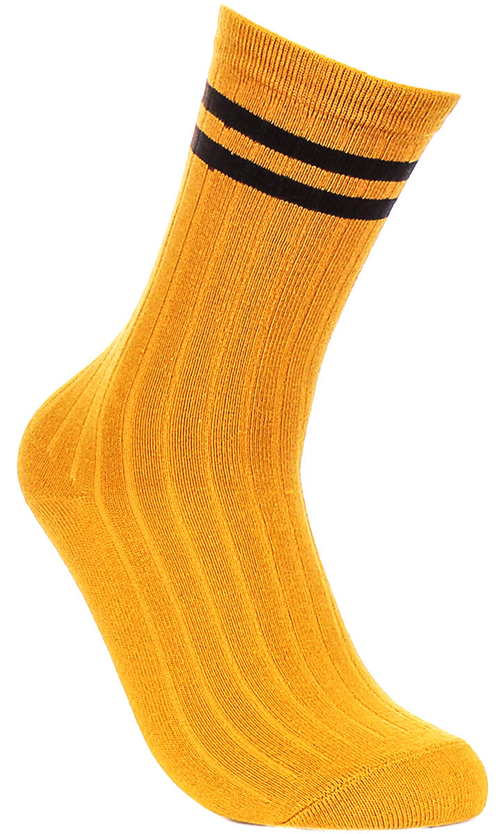 Justinreess England 2P Stripe W In Yellow Black For Women