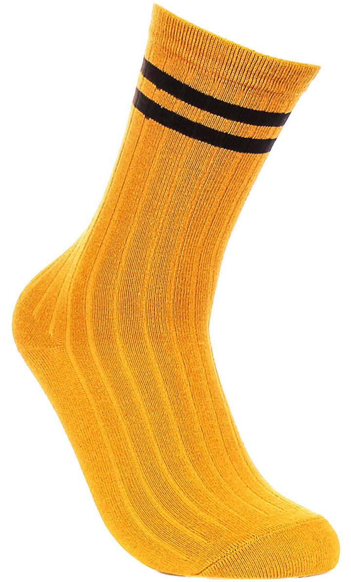 Justinreess England 2P Stripe W In Yellow Black For Women
