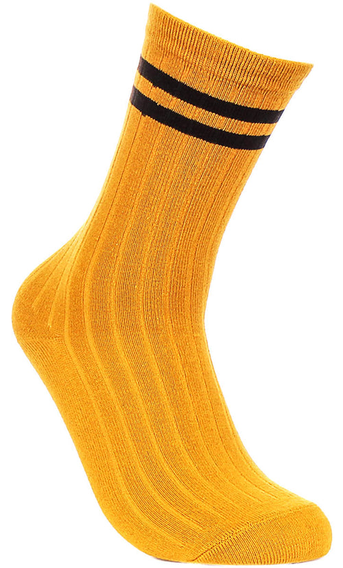 Justinreess England 2P Stripe W In Yellow Black For Women