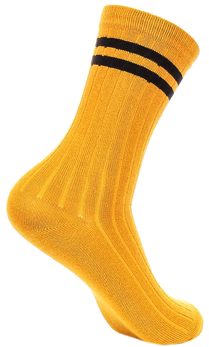 Justinreess England 2P Stripe W In Yellow Black For Women