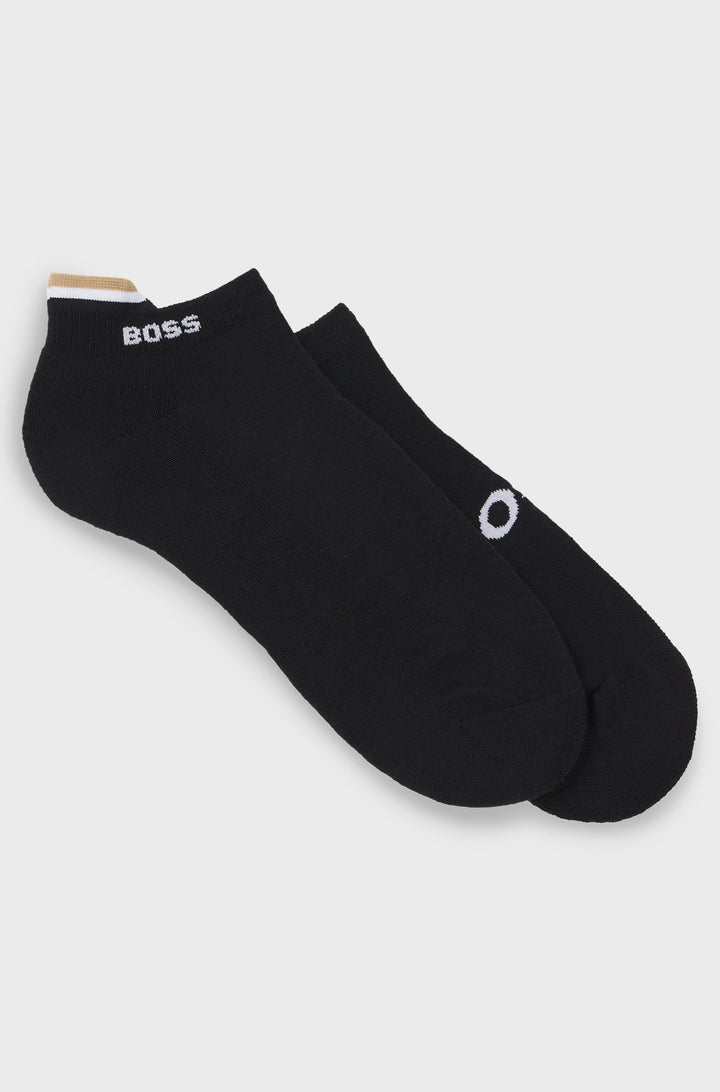 Boss 2 Pair Shoe Sock Iconic Logo In Black