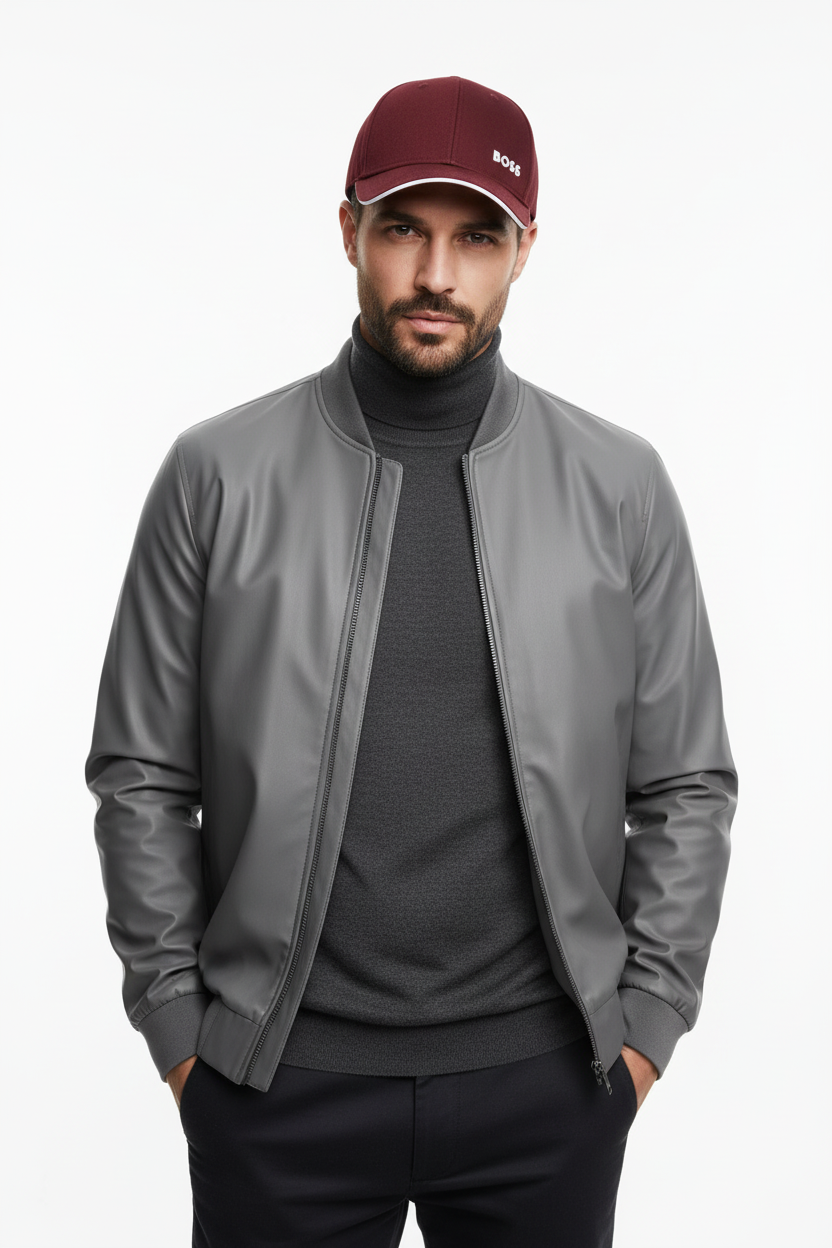 Male model wearing Burgundy Boss Cap