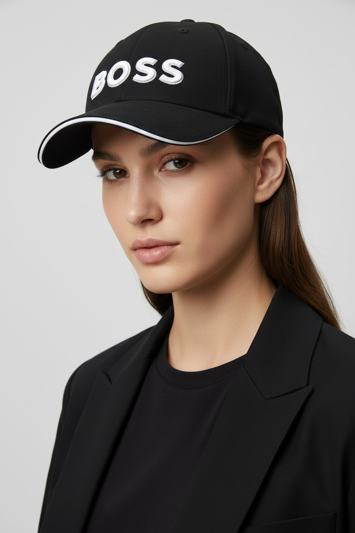 Model wearing Boss Cap