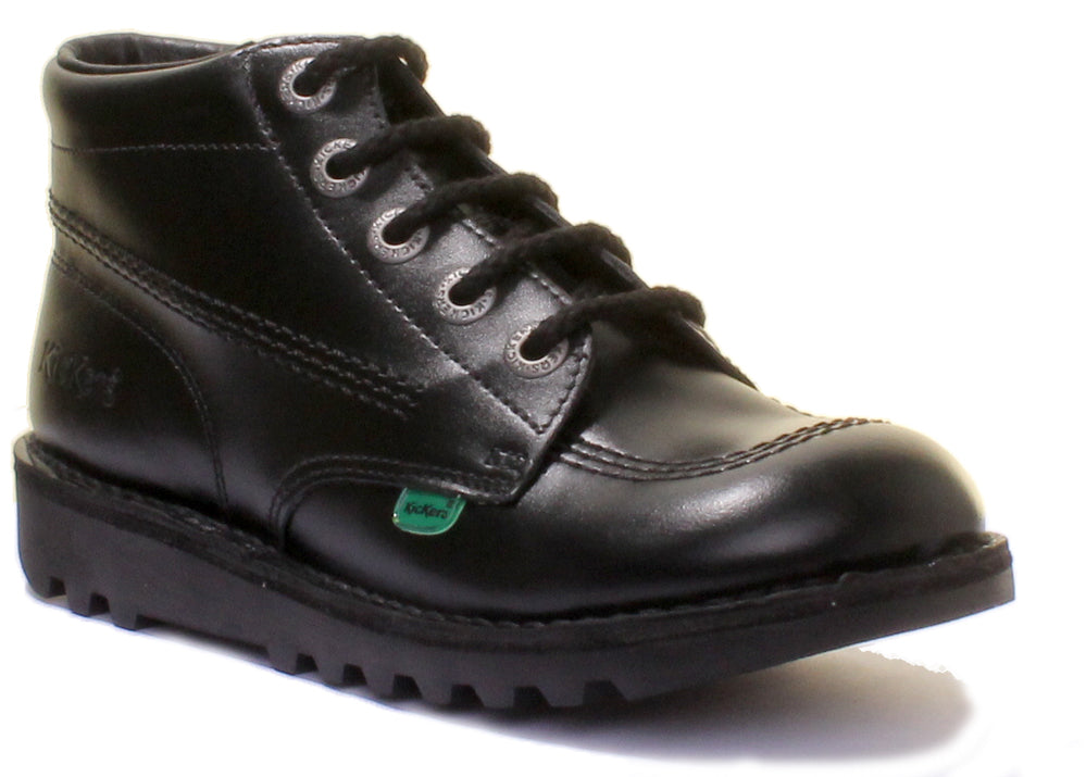 Kickers Small Kickers Kick Hi Youth In Black in Teen UK Size 3 - 6 | Back to School ...