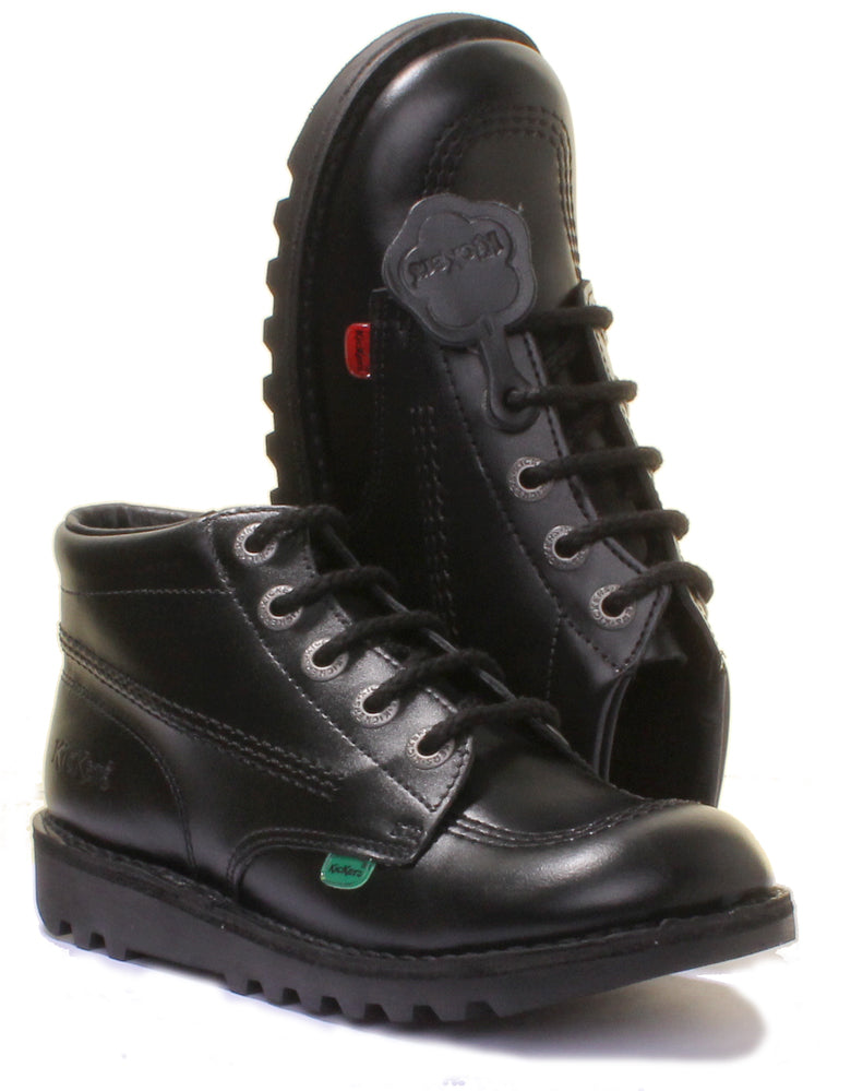 Kickers Small Kickers Kick Hi Youth In Black in Teen UK Size 3 - 6 | Back to School ...