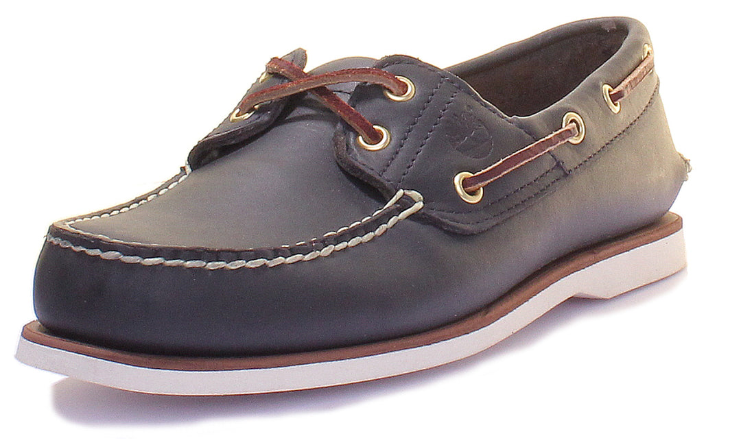 Timberland Classic Boat Shoe In Navy White For Men
