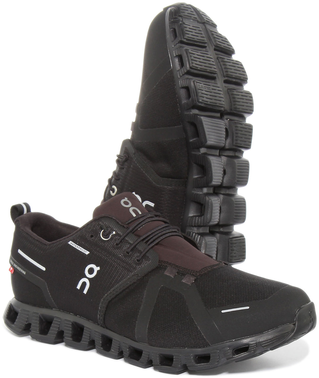 On Running Cloud 5 Waterproof Chaussures de course à lacets pour hommes en noir