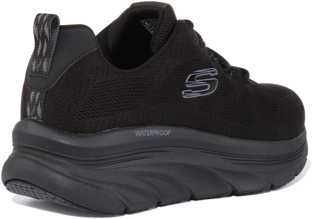 Skechers D Lux Walker All Black For Women | Womens Up Trainers – 4feetshoes