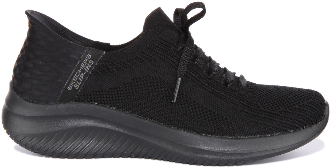 Skechers Slip-Ins: Ultra Flex 3.0-Smooth Step Scarpe da ginnastica in maglia da donna in tutto nero