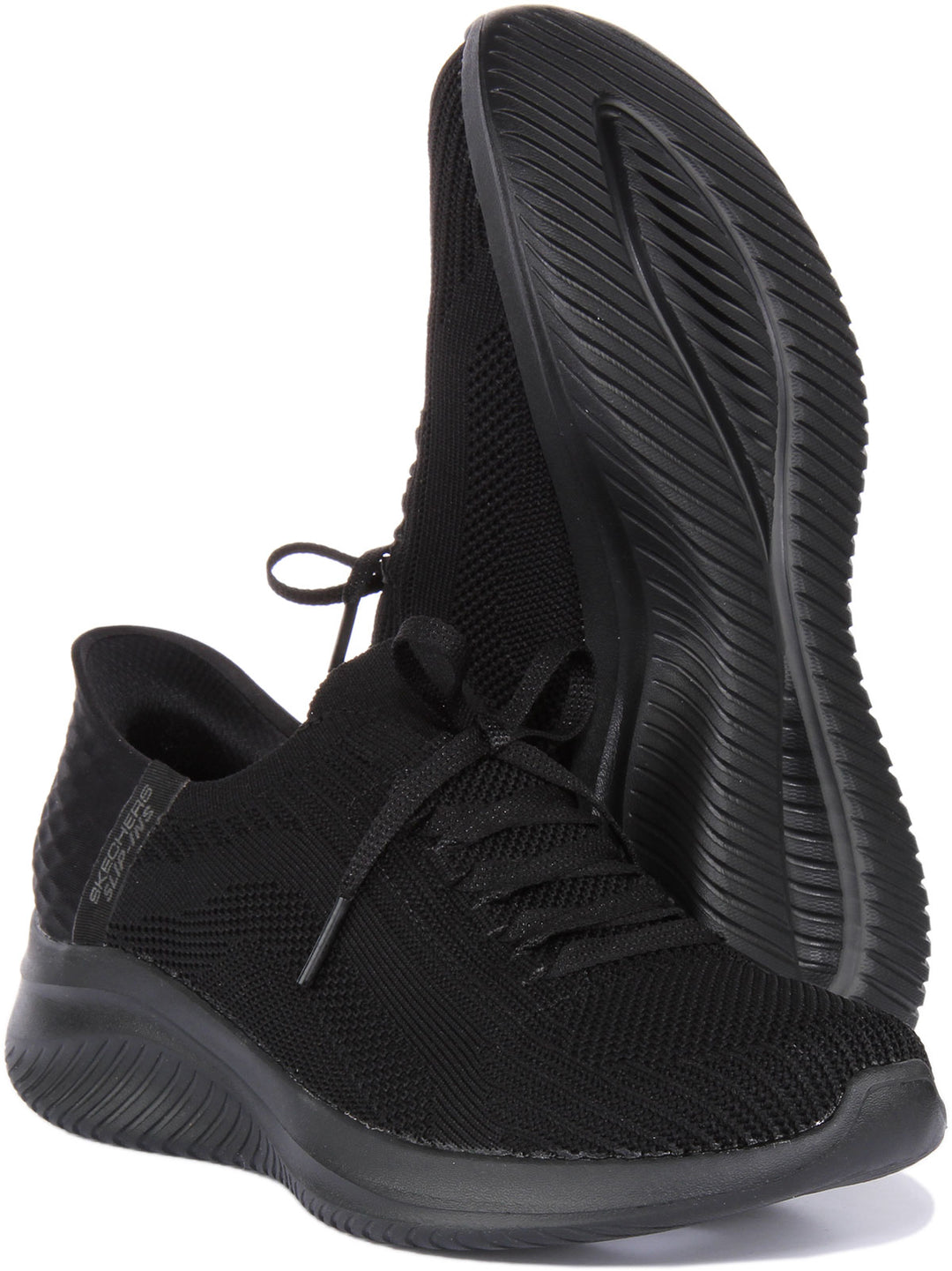 Skechers Slip-Ins: Ultra Flex 3.0-Smooth Step Baskets en maille pour femmes en tout noir