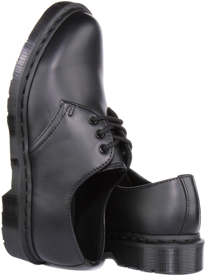 Dr Martens 1461 Mono In All Black | Leather Lace up 3 Eyelet Shoes
