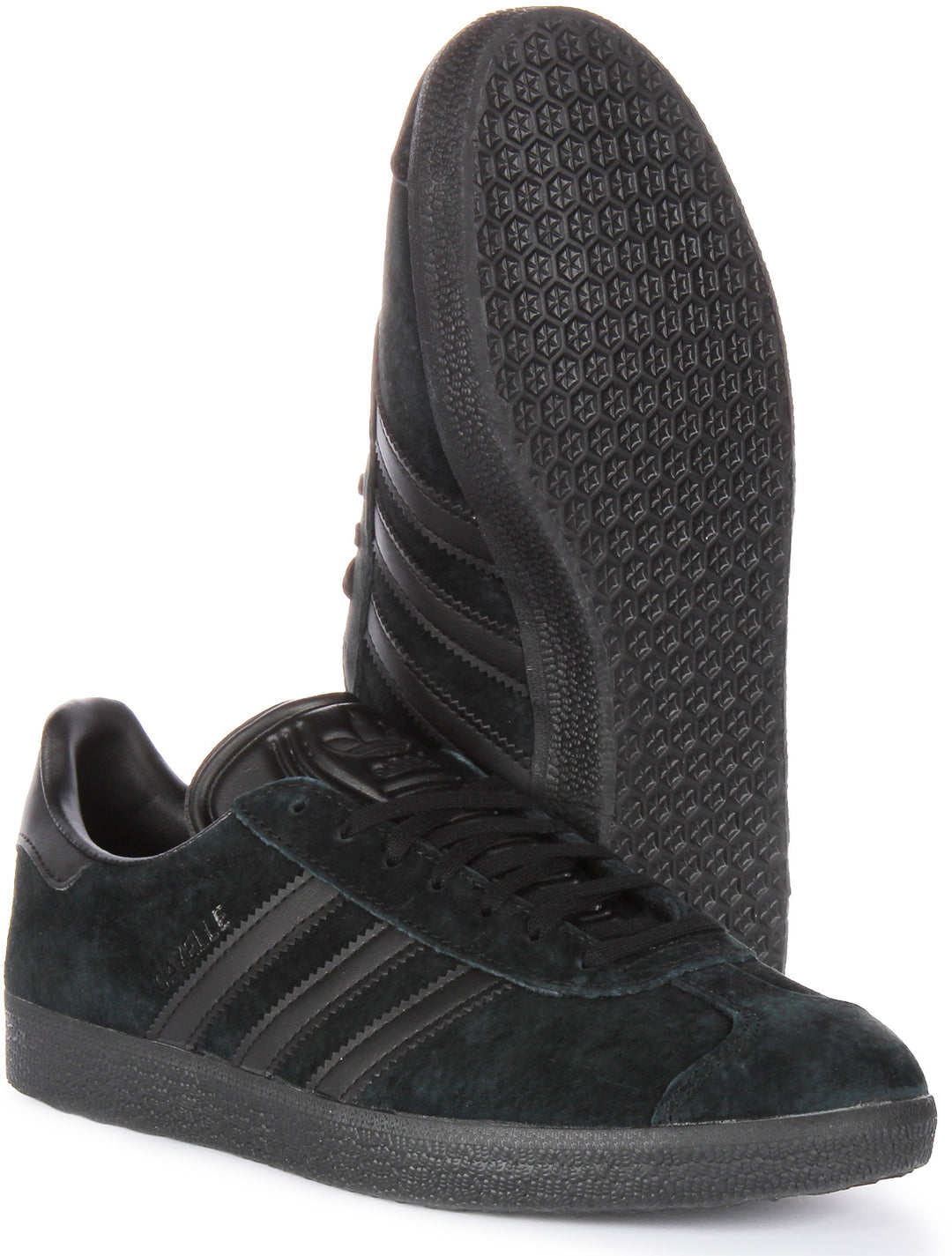 Adidas Gazelle Baskets à lacets en cuir nubuck pour hommes en tout noir