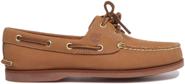 Timberland Chaussures de bateau en cuir à lacets et à 2 oeillets pour hommes en beige