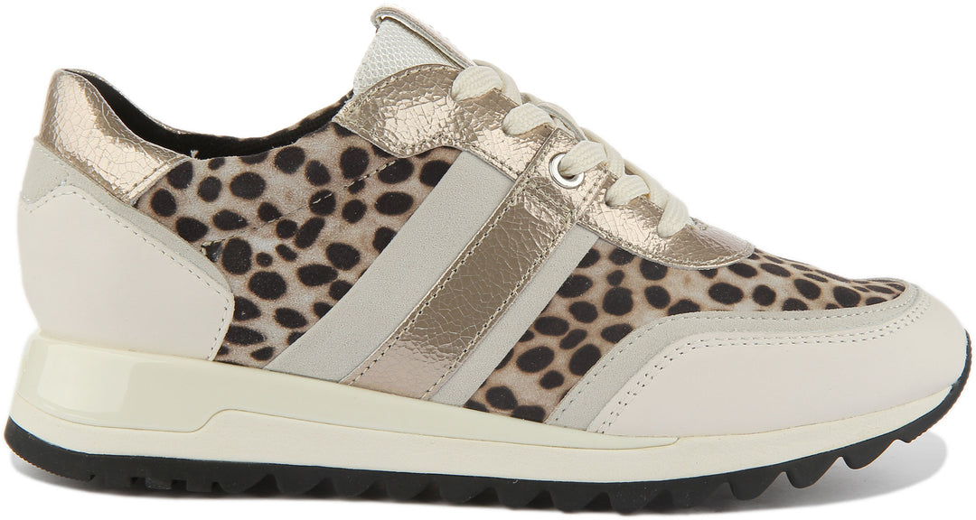 D Tabelya Shoes In Beige Womens Lace up Leopard – 4feetshoes