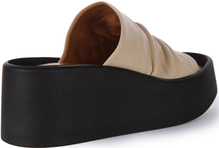 Justinreess England Hila Platform Sandal In Beige For Women