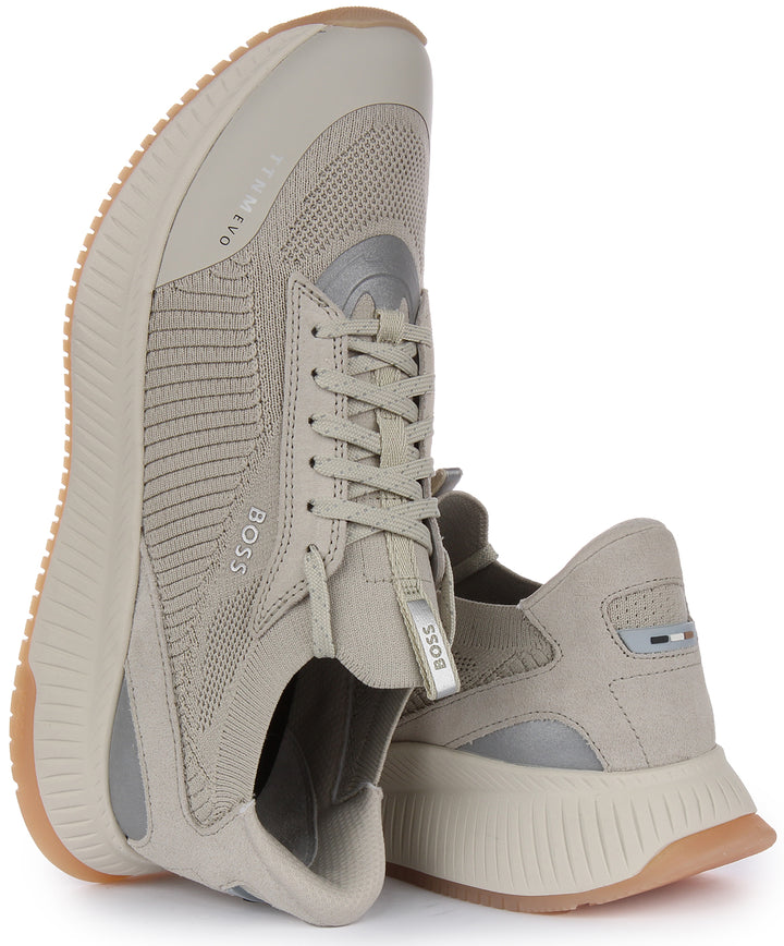 Boss TTNM Evo Slon KNSD Zapatillas con cordones de punto para hombre en beige