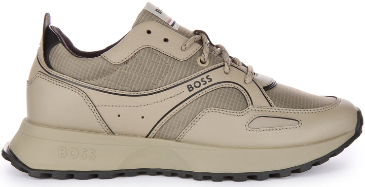 Boss Jonah Runn RSRB Scarpe da ginnastica sintetiche allacciate da uomo in beige