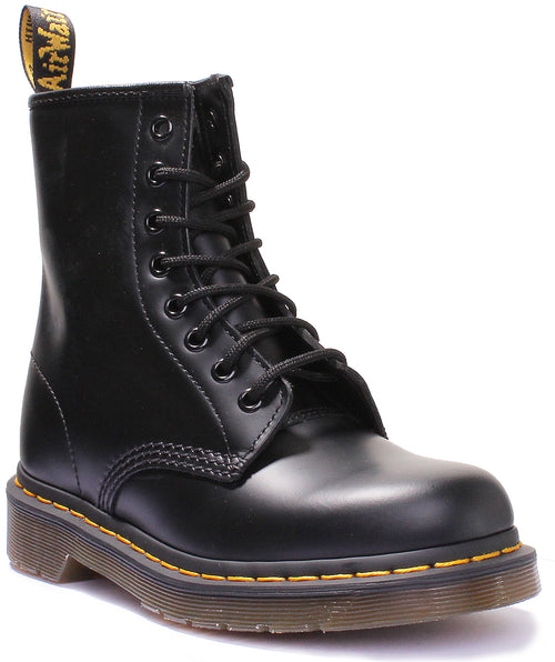 Dr Martens 1460 Smooth Bottes classiques en cuir à lacets à 8 oeillets pour unisexe en noir