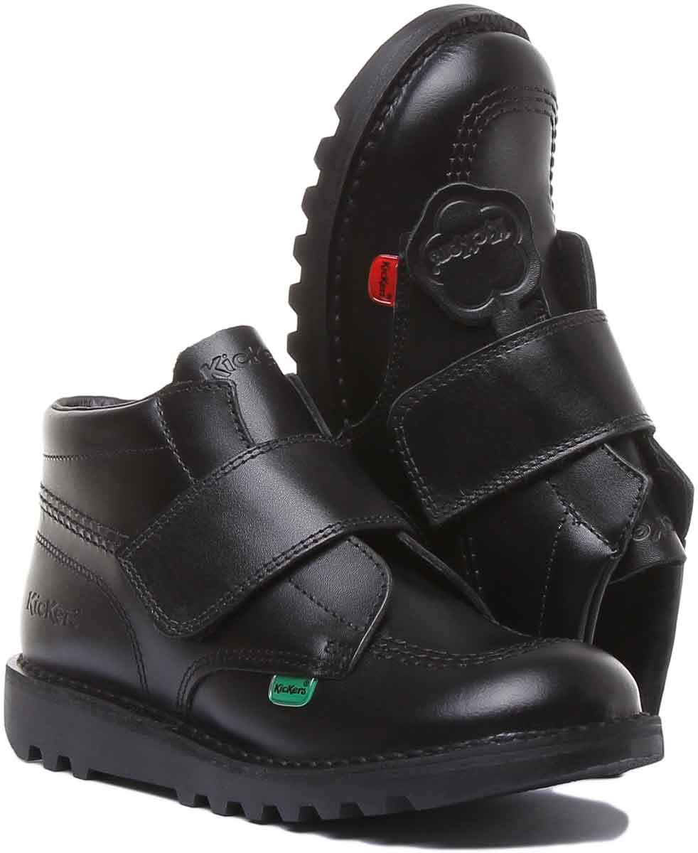 Kickers Kicker Kilo Velcro In Black in Junior UK Size 12.5 - 2.5