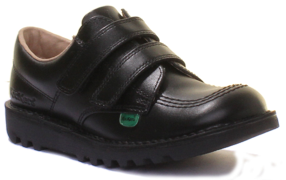 Kickers Velcro Strap In Black in Juniors UK Size 12 - 2.5