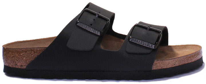 Birkenstock Arizona Sandalia Birko Flor con doble tira para mujer en negro