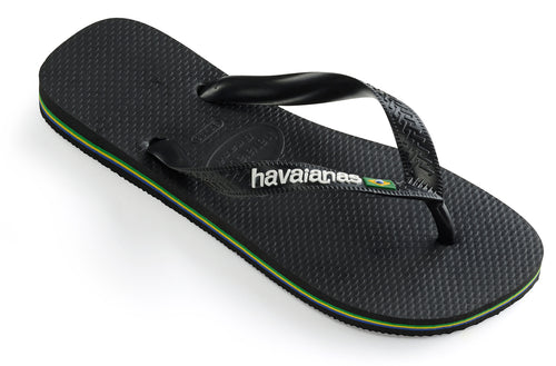 Havianas brasil logo flip flops in yellow and green