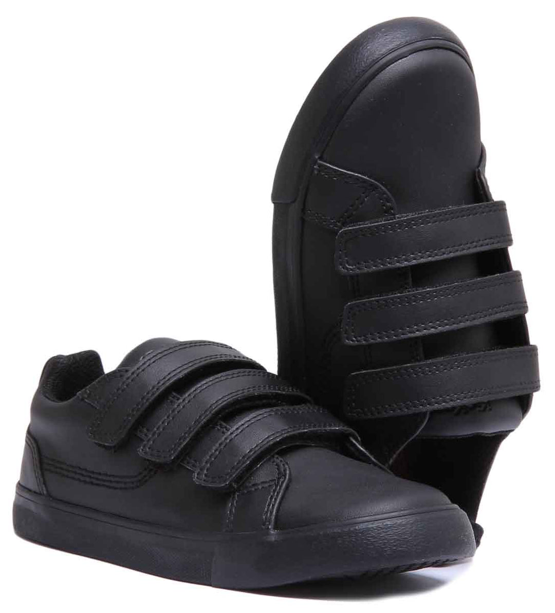 Kickers Tovni Trip Velcro In Black in Junior Size UK 12.5 - 2.5
