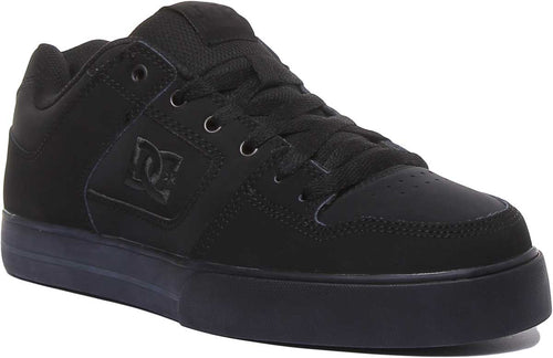 DC Shoes Pure Zapatillas de piel con cordones para hombre en negro