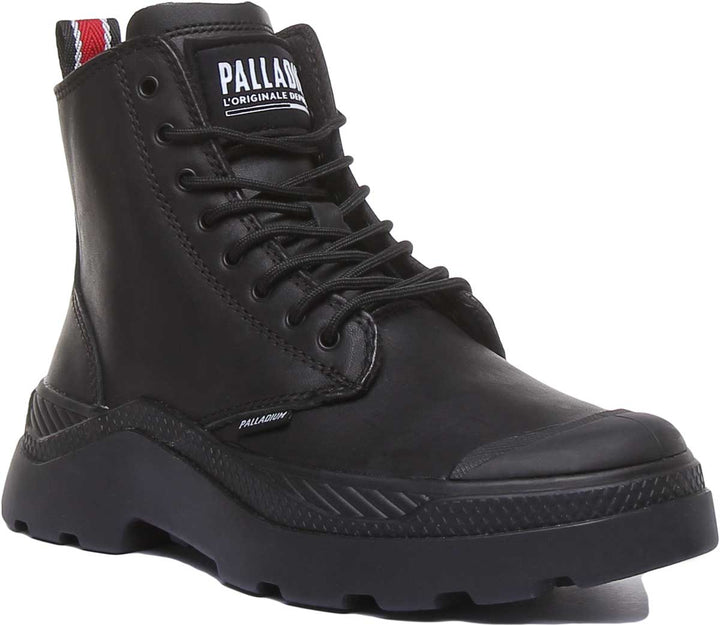 Palladium Pallakix Mid Leather In Black