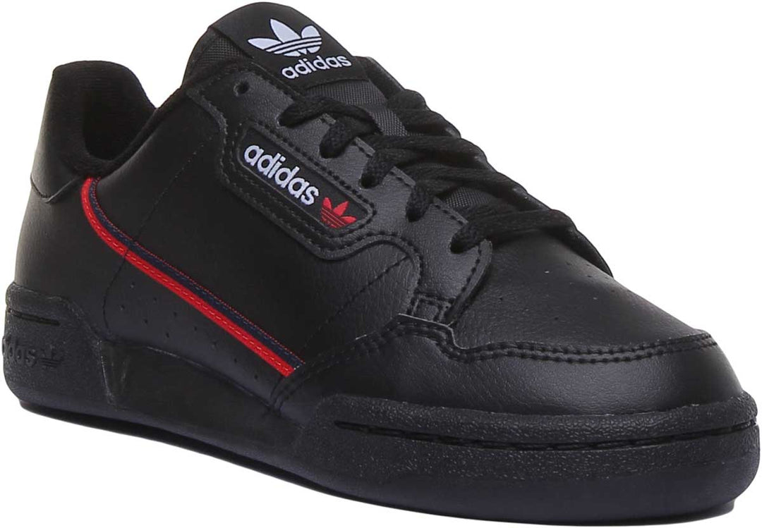 Adidas Continental 80J Leather Trainers In Black For Youth