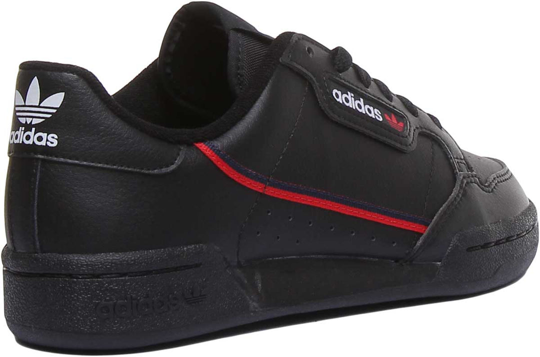 Adidas Continental 80J Leather Trainers In Black For Youth
