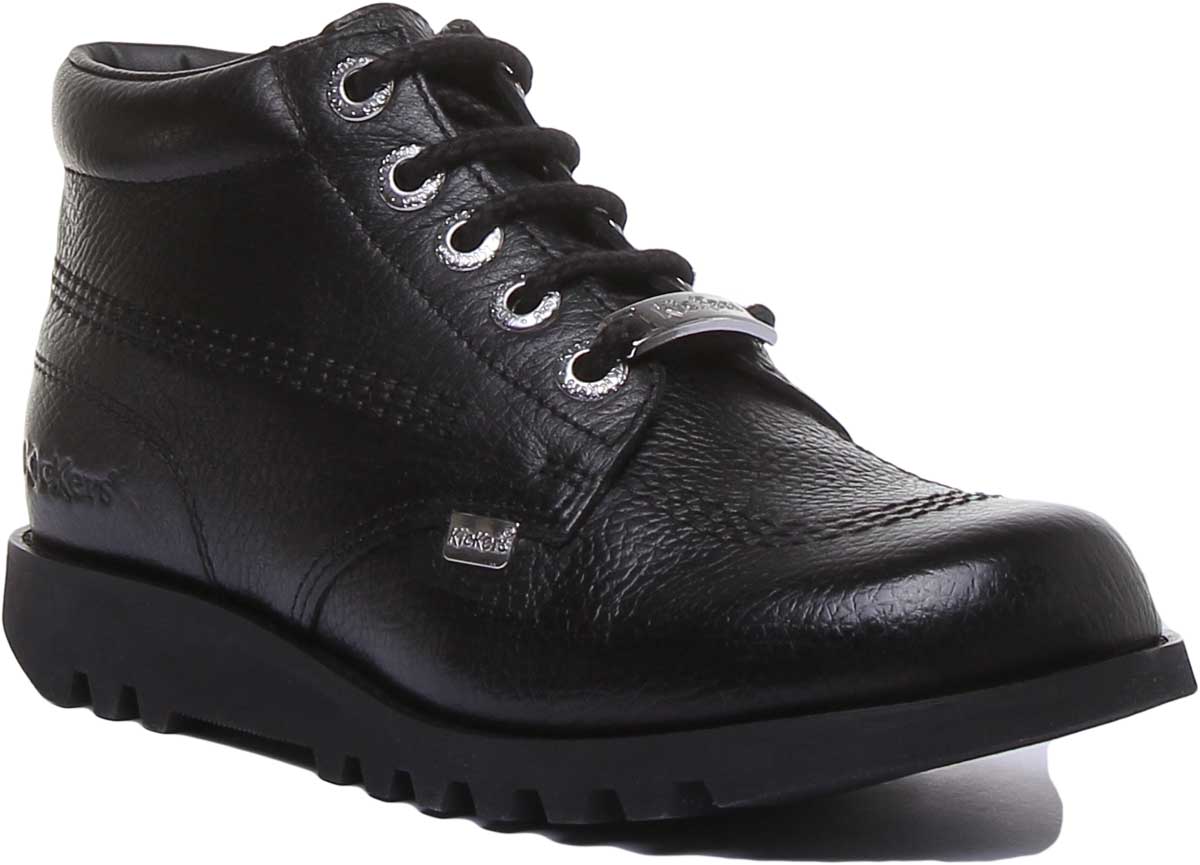 Kickers Kick Hi Luxe In Black in Women UK Size 3 - 8 – 4feetshoes