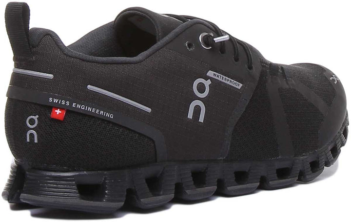 On Running Cloud Waterproof Chaussures de course à lacets iconiques pour femmes en noire