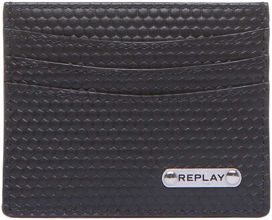 Replay Unisex Card Holder In Black