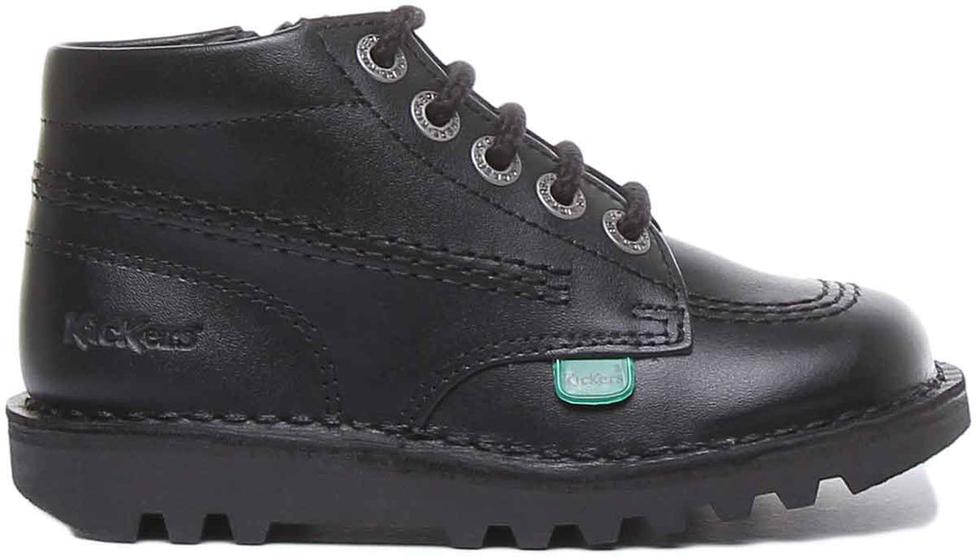 Kickers Kick Hi Black Patent Ankle Boots, Black, 5.5 