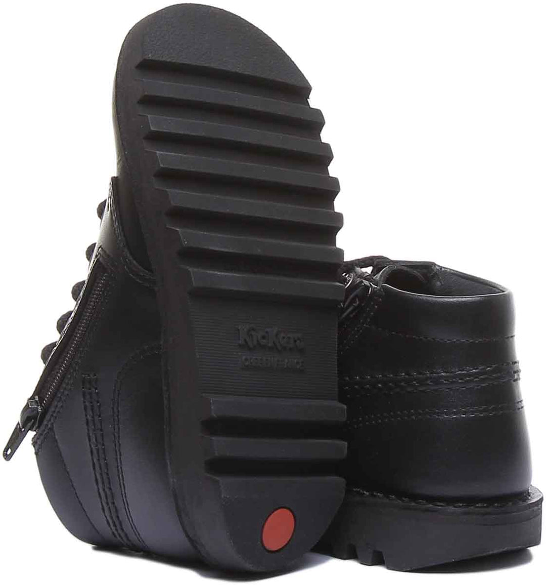 Kickers Kick Hi Zip In Black in Junior Size UK 12.5 - 2.5