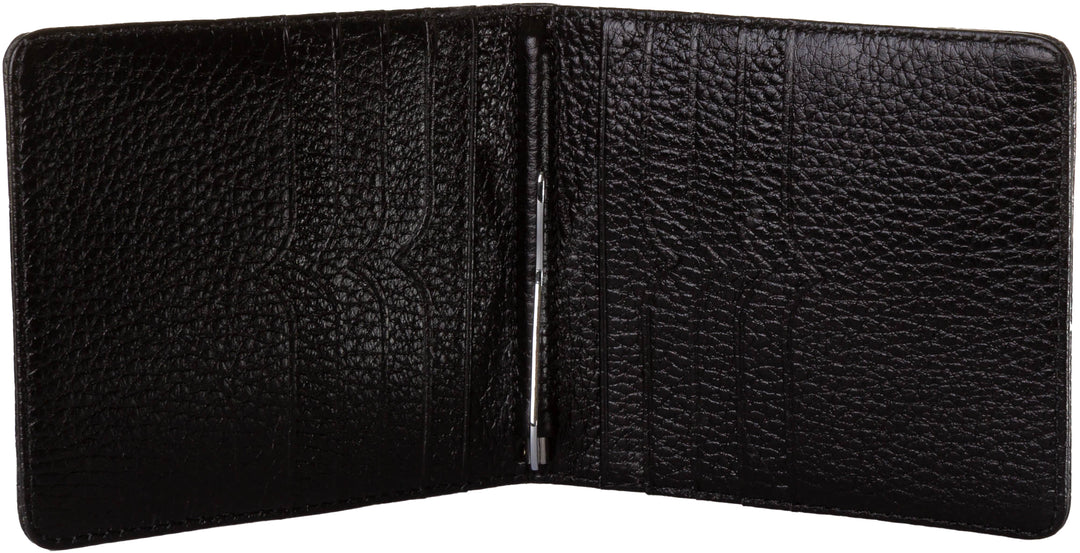 JUSTINREESS portefeuille en cuir avec pince à billets en noire pour hommes