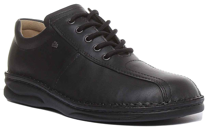 Finn Comfort Dijon Chaussures Oxford confort à lacets pour hommes en noir