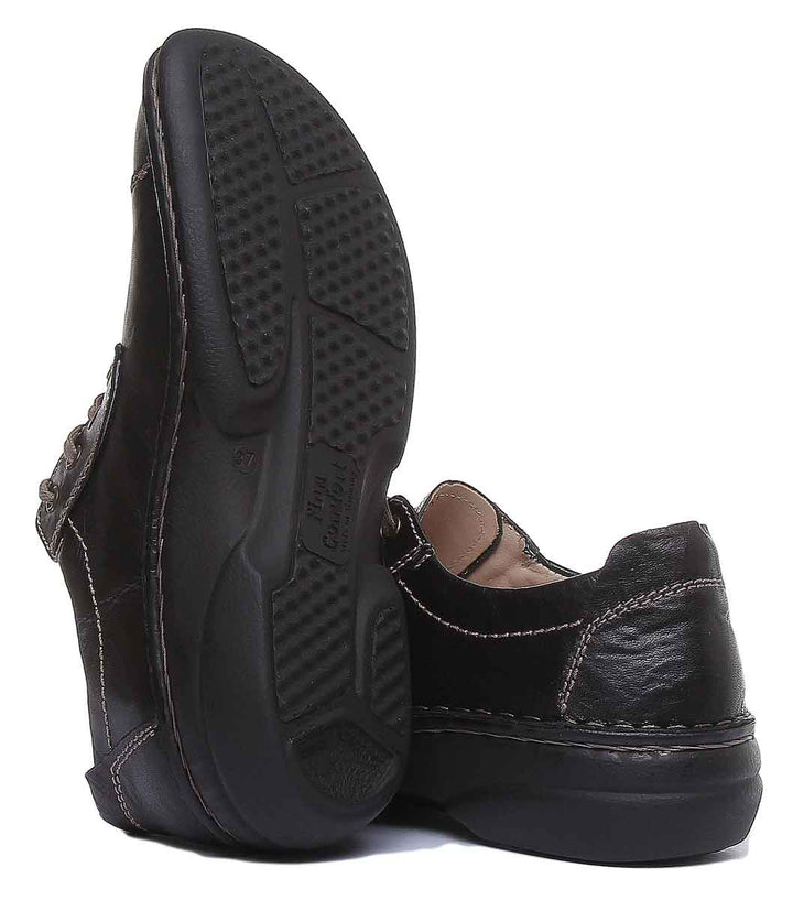 Finn Comfort Lexington Zapatos con cordones de piel craquelada para mujer en negro 