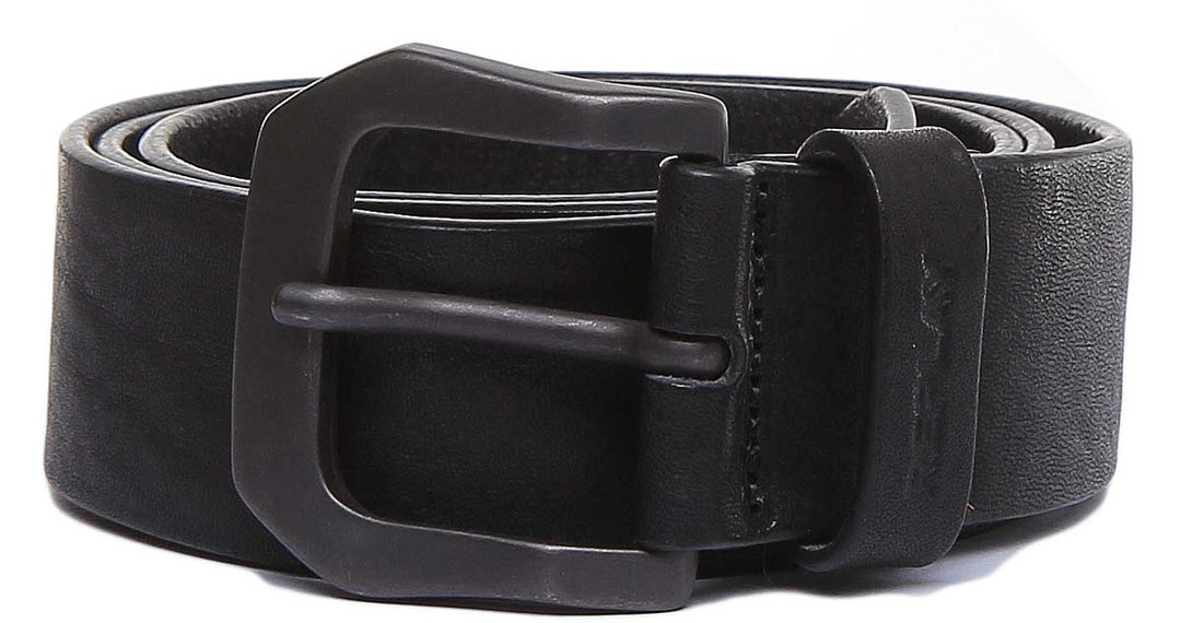 Replay AM2573.000 Cinturón de cuero vintage para hombre en negro