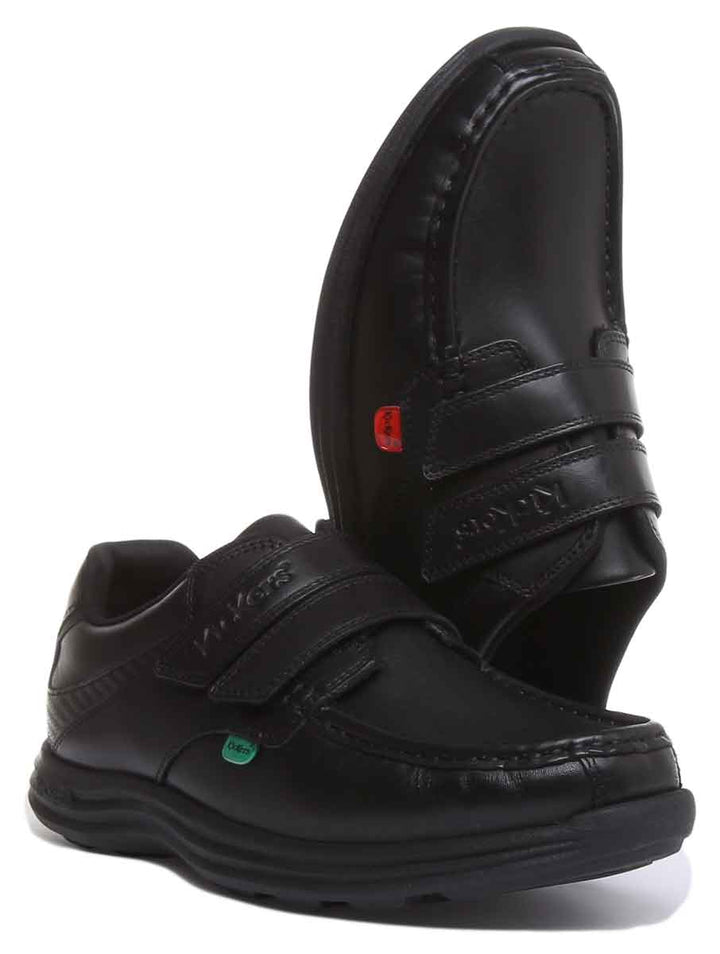 Kickers Reasan Strap Zapatos con 2 correas de gancho y bucle para hombre en negro
