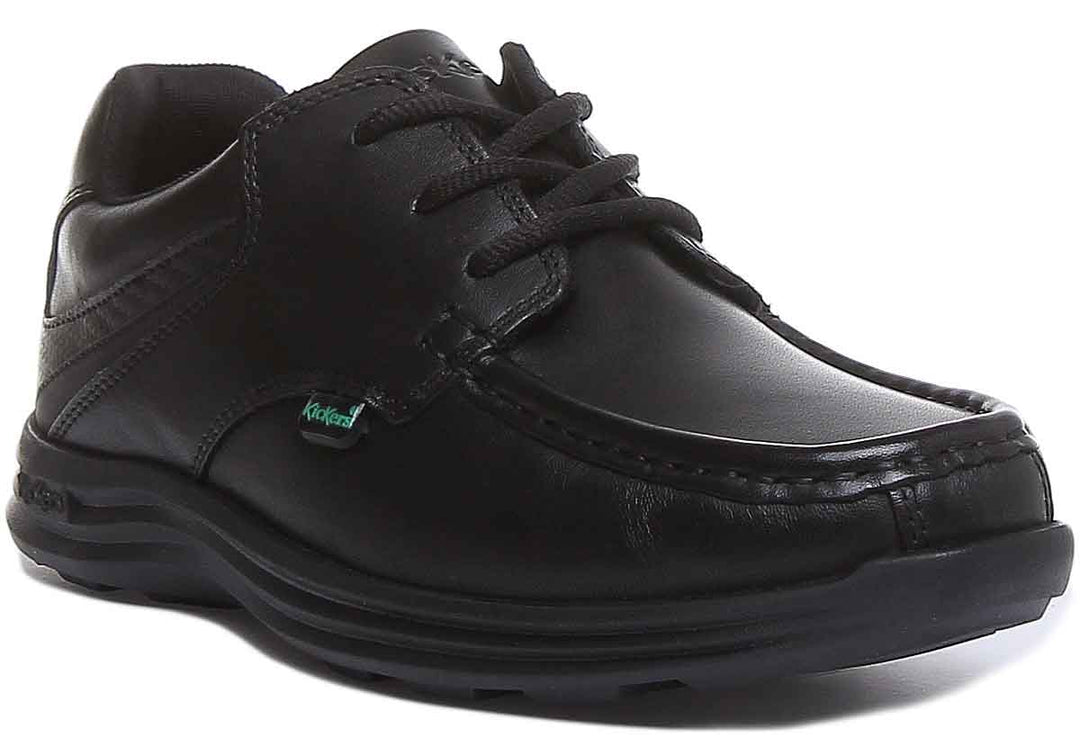 Kickers Reasan Lace Chaussures à lacets à 3 oeillets pour jeunes en noir