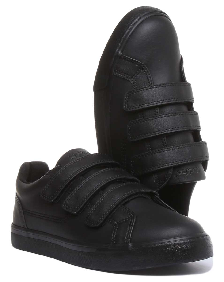 Kickers Tovni Trip Velcro Strap In Black in Teen UK Size 3 - 6