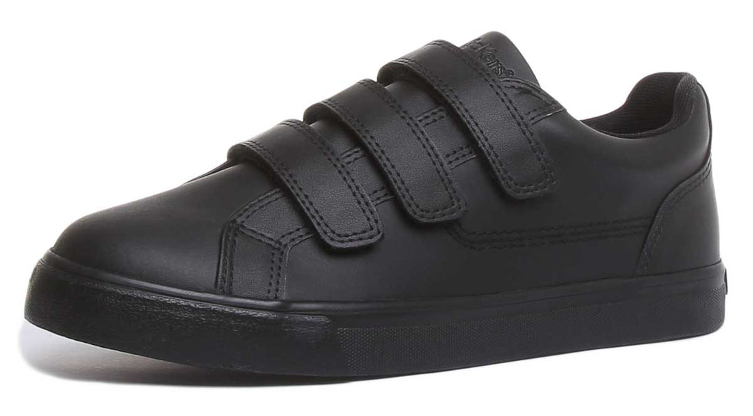 Kickers Tovni Trip Velcro Strap In Black in Teen UK Size 3 - 6